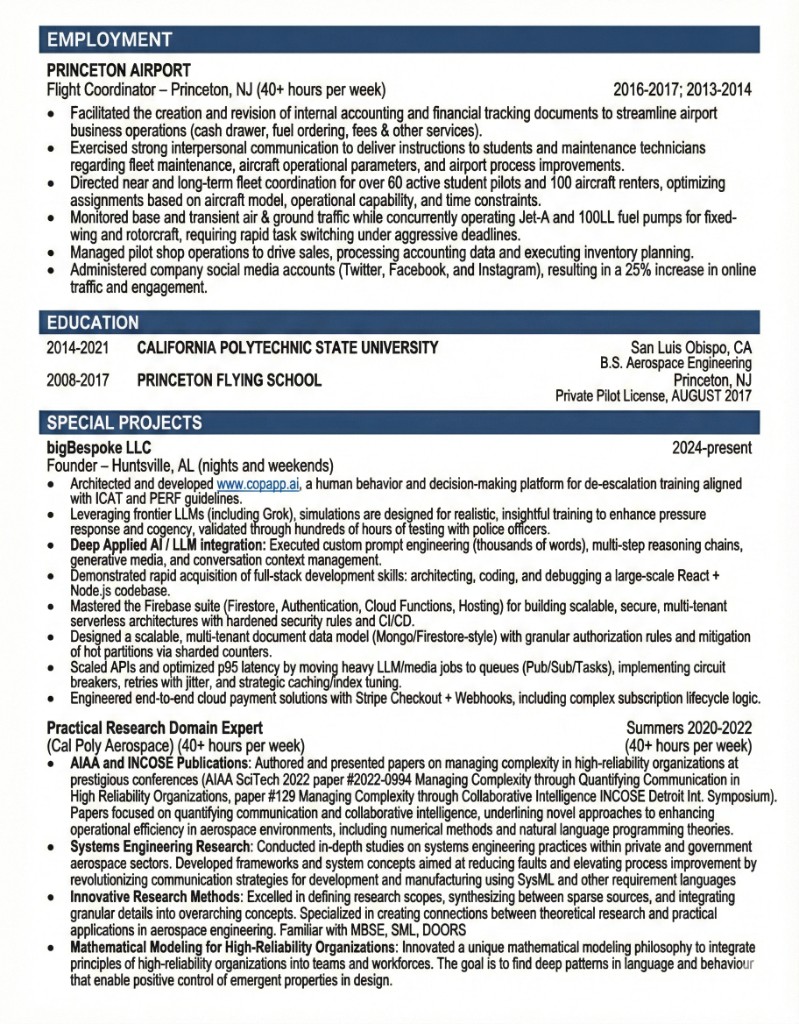 Resume Page 2